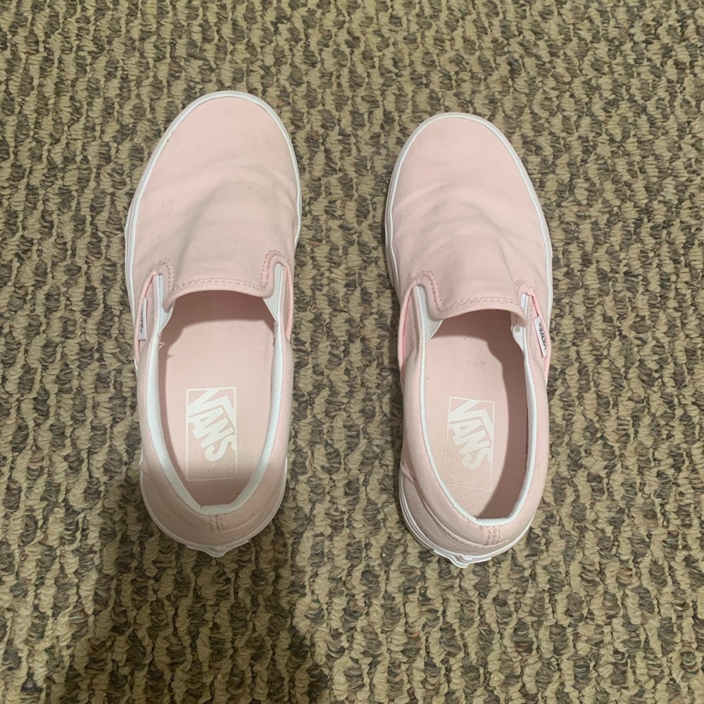 Light pink slip on vans
